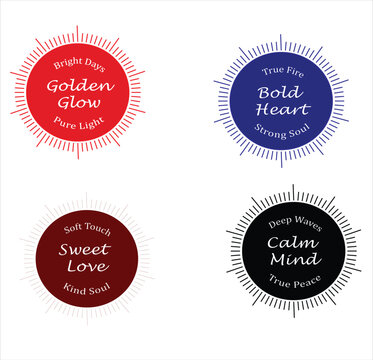 &ldquo;Colorful Circle Typography Designs with Motivational Phrases&rdquo;