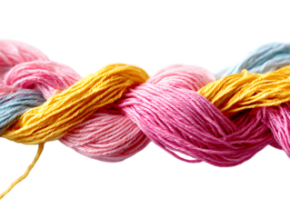 Tangled yarn wool threads knotted tightly