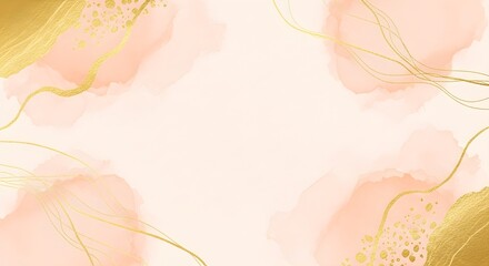 Abstract Peach and Gold Marble Texture Background.