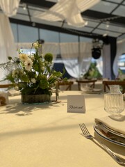 Indian wedding mandap decor yellow and white flowers