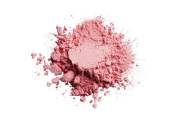 Pink powder pile, scattered, top view