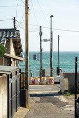 Japanese Coastal Street with Ocean View
