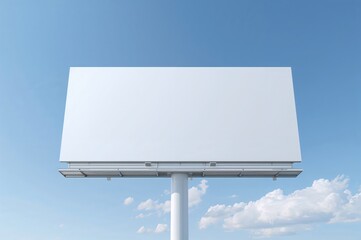 Large white billboard depicted in 3D with a clear blue sky background
