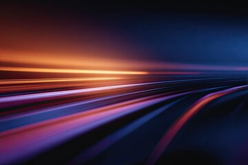 Abstract speed motion blurred highway at night