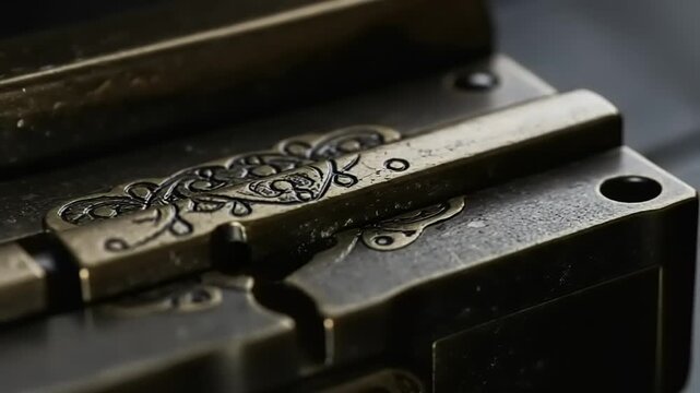 Close-up of an ornate vintage lock mechanism
