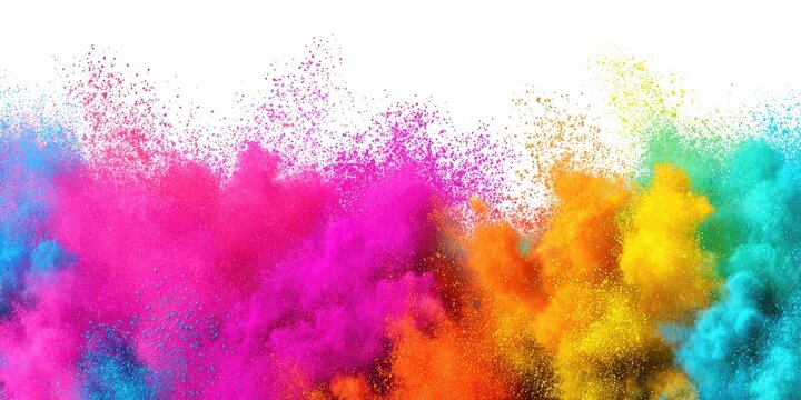 Colorful powder explosion on white background (27)