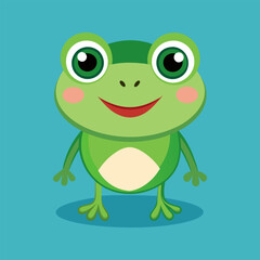 Naklejka premium Adorable Happy Frog Cartoon Illustration