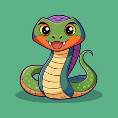 Fototapeta premium Adorable Cartoon Baby Cobra Illustration