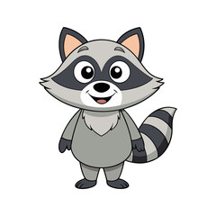 Obraz premium Adorable Cartoon Raccoon Illustration