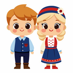 Adorable Norwegian Children in Traditional Bunad Costumes