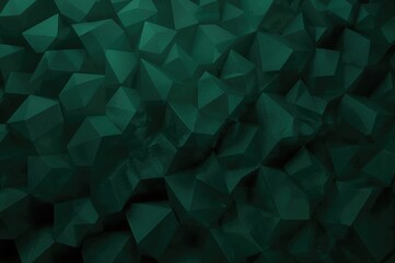Fototapeta premium Close-up of a 3D geometric pattern in black and green tones