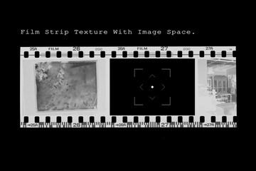 Film strip with image space.black and white film frame.