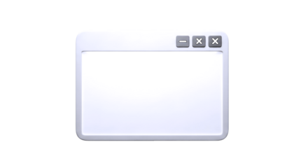 blank browser window 3d model versatile ui element for mockups, websites, and app designs, isolated on transparent background