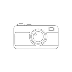 Outline of a compact digital camera isolated on transparent background