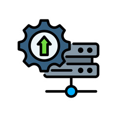 Server Optimization lineal color icon