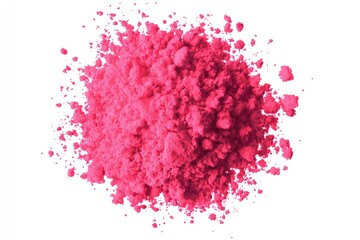 Bright pink powder pile on white