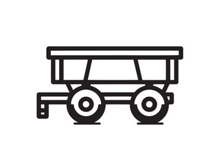 Clean farming wagon feeder illustration with elegant lines