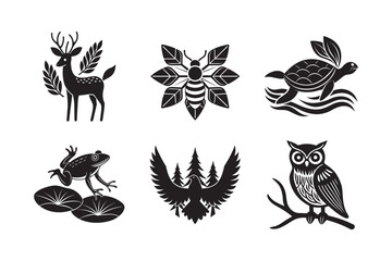 Nature Animal Wildlife Logo Bundle Vector Collection
