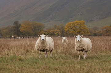 Fototapeta premium A picturesque sheep farm nestled in the highlands