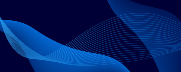 Flowing dark blue curve shape with soft gradient vector abstract background, relaxing and tranquil art, can illustrate health medical or sound of music.