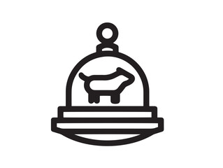 Elegant farming feeding system 2D line vector illustration