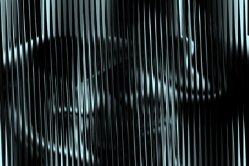 Vector illustration of abstract metallic vertical lines with a distorted, wavy pattern in dark,...