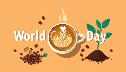 Celebrating World Coffee Day with Latte and Plant