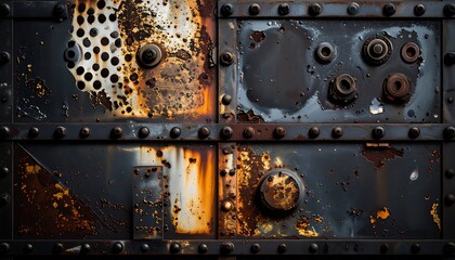 Rustic metal panels with rust