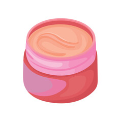 Face cream in a jar or patches. Flat vector clipart, illustration with isolated background.