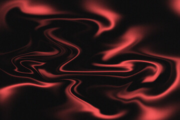 Vector illustration of abstract fluid forms in vibrant red and black, with a grainy texture, evoking a sense of intense energy and motion
