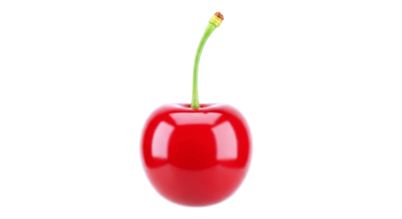 luscious red cherry a 3d model of perfect juicy fruit, isolated on transparent background