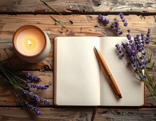 journaling setup featuring an open notebook