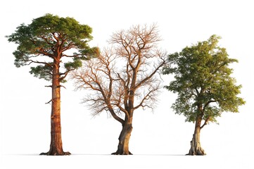 Isolated Amboyna, Burmese Rosewood, Andaman Redwood, and Paduak Tree on White Background