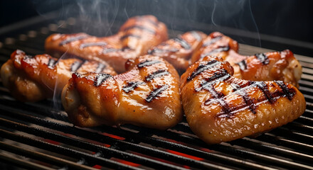 Delicious Grilled Chicken Wings BBQ Summer Food Recipe Cookout Party Picnic Tasty Meal Meat Protein Healthy Eating Flavorful Dish Grilling Seasoning Barbecue Sauce Spicy Hot Wings Appetizer