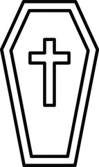 Obraz premium Black coffin with cross symbol, suitable for funeral or Halloween themes