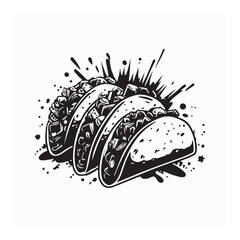 Traditional Mexican tacos vector on white background