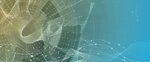 Technology and business cloud information flow modern background