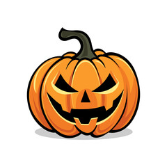 Vector illustration of a jack-o’-lantern pumpkin with scary face expression. Perfect for Halloween decorations, posters, invitations, and seasonal design.