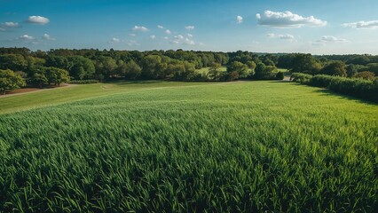 Fototapeta premium Bird's-eye perspective of a green park landscape