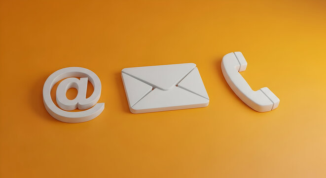Contact Us Online Email Phone Support 3D Render Minimalist Modern Design Website Template Webpage Layout Communication