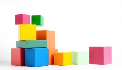 Colorful 3D Blocks for Children's Play and Learning