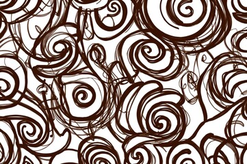 Charming drawing with twisting chocolate and ivory patterns