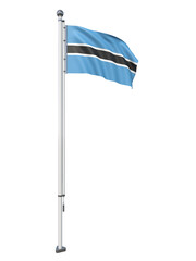 Fototapeta premium Botswana_Flag_Pole_3DModel