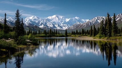reflection of mountain lake