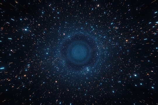 Conceptual background of abstract outer space and time travel in science fiction - Powered by Adobe