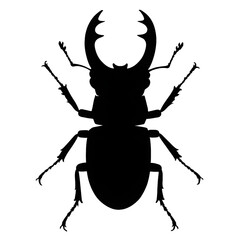 A stag beetle silhouette vector style