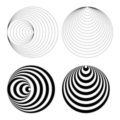 Vector illustration of a set of circles