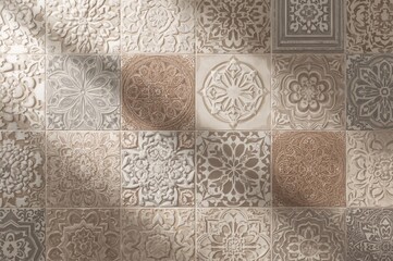 Geometric ceramic tile design for kitchen and bathroom interiors
