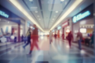 Blurred and Out-of-Focus Interior of a Retail Space for Background Use