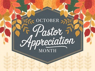 Celebrating pastor appreciation month in october with autumnal leaves and pumpkins